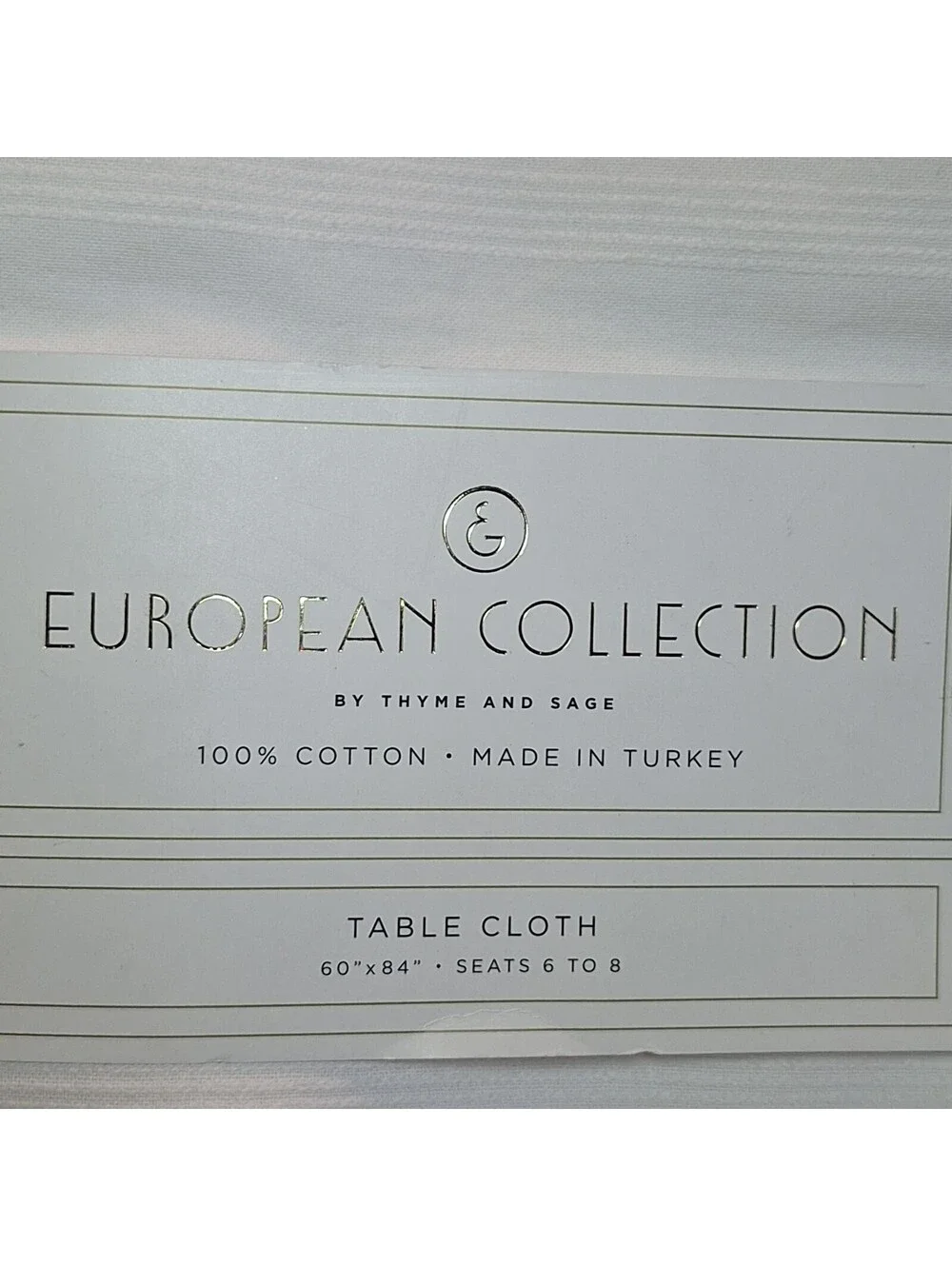 Thyme & Sage 60”X84” 100% Cotton Tablecloth European Collection Standard Turkey